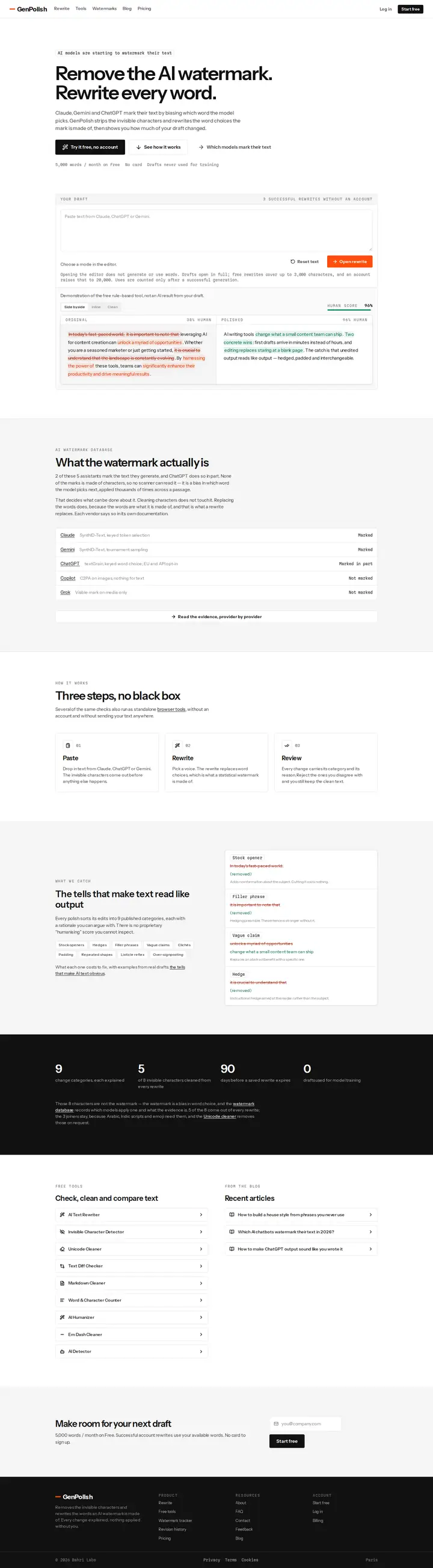 Capture de la page d'accueil du site GenPolish